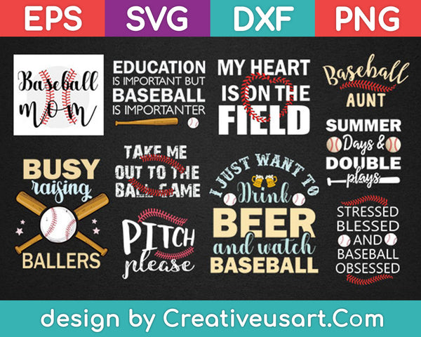 Honkbal Svg Design bundel SVG PNG snijden afdrukbare bestanden
