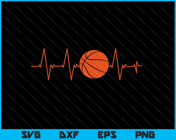 Basketball Heartbeat Ball Gift SVG PNG Cutting Printable Files