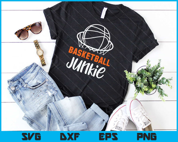 Basketbal Junkie Svg snijden afdrukbare bestanden - on a t-shirt