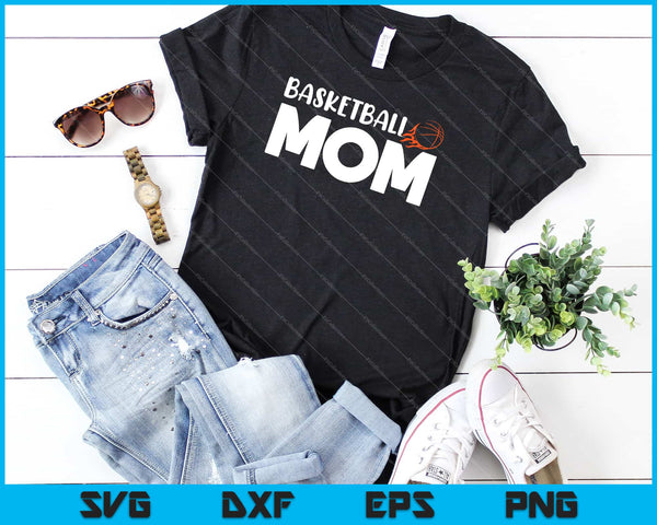 Baloncesto mamá cesta aro svg cortando archivos imprimibles - on a t-shirt