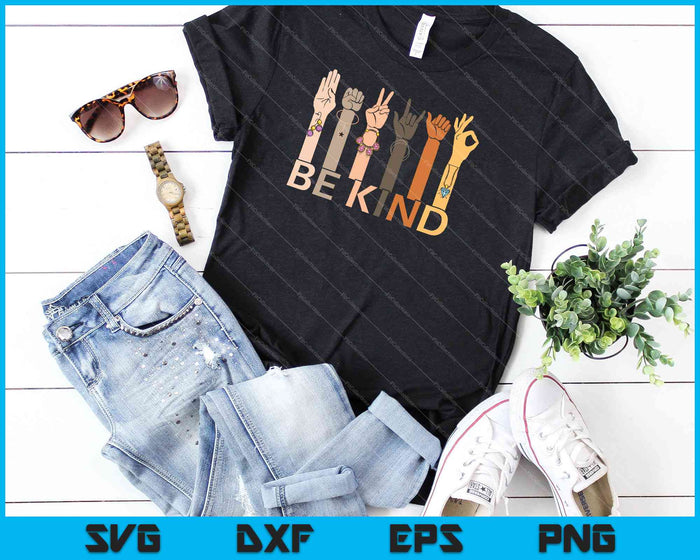Be Kind Hand Sign camiseta Diseño SVG PNG Cortar archivos imprimibles