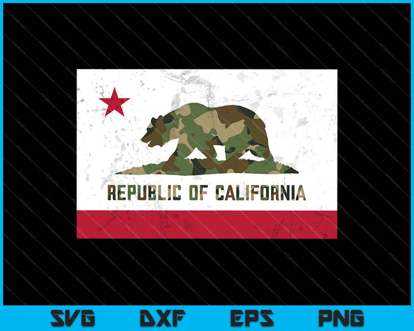 Bear Military Republic of California SVG PNG Cutting Printable Files