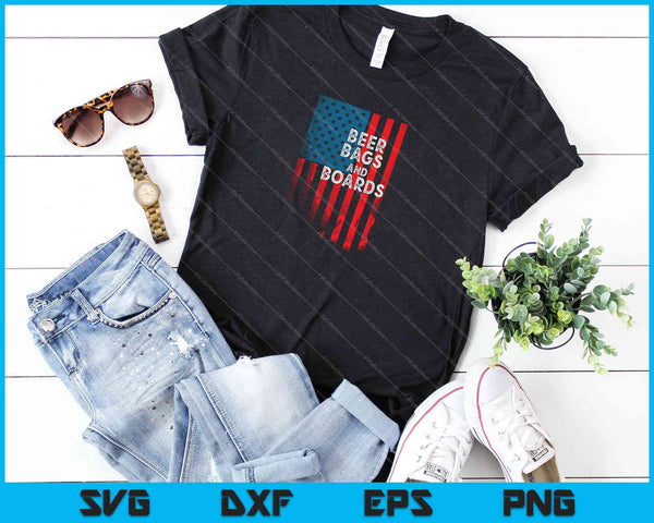 Bolsas y tableros de cerveza Cornhole Usa Flag SVG PNG Cortando archivos imprimibles - on a t-shirt