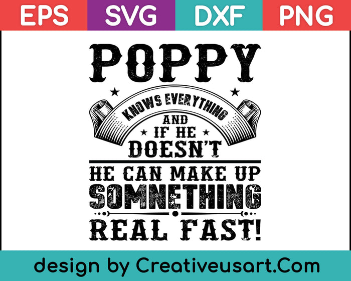 Best Gift Awesome Poppy Shirt Cool Fathers Day Gift SVG PNG Cutting Printable Files