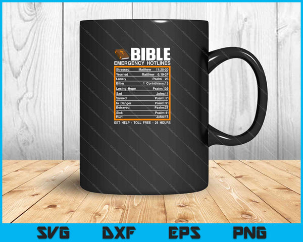 Bible Emergency Numbers Funny Christian Bible & Jesus SVG PNG Cutting Printable Files