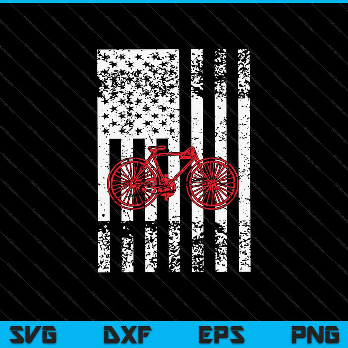 Bicycle American Flag SVG PNG Cutting Printable Files