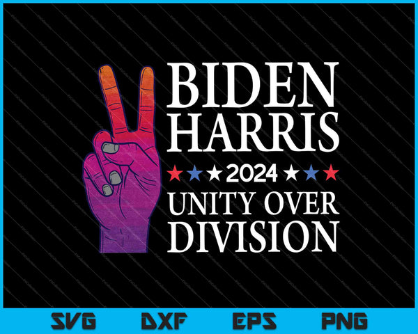 Biden Harris 2024 Unidad sobre División SVG PNG Cortando archivos imprimibles