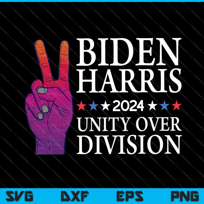 Biden Harris 2024 Unidad sobre División SVG PNG Cortando archivos imprimibles