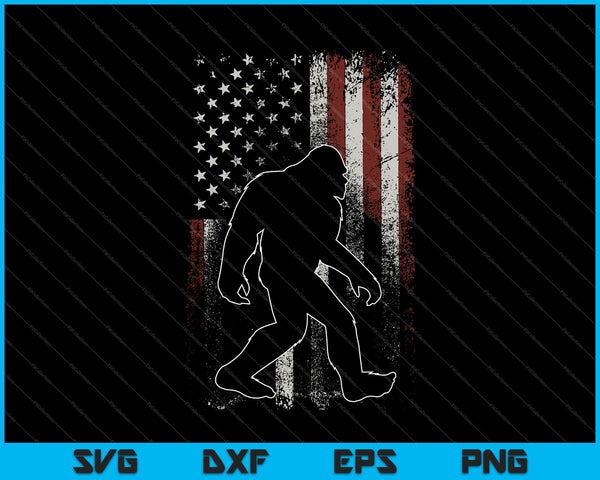 Bigfoot USA Amerikaanse vlag Sasquatch patriottische SVG PNG snijden afdrukbare bestanden