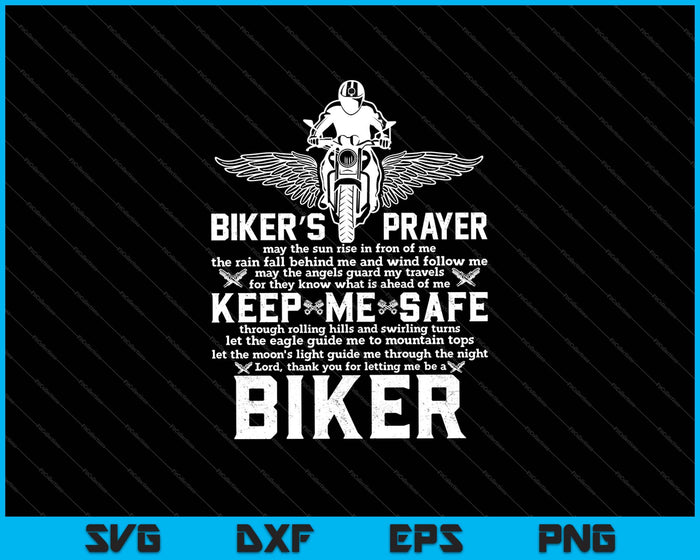 Biker's Prayer Funny Biker SVG PNG Cutting Printable Files