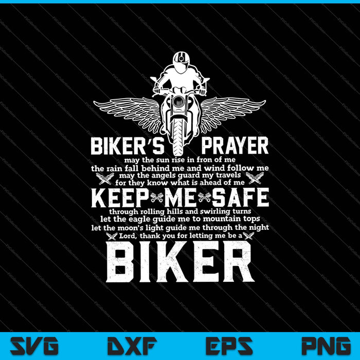 Biker's Prayer Funny Biker SVG PNG Cutting Printable Files