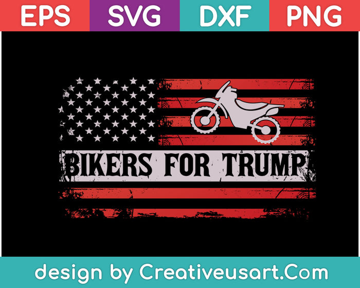 Motociclistas para Trump Flag Svg, Png Cortando archivos imprimibles