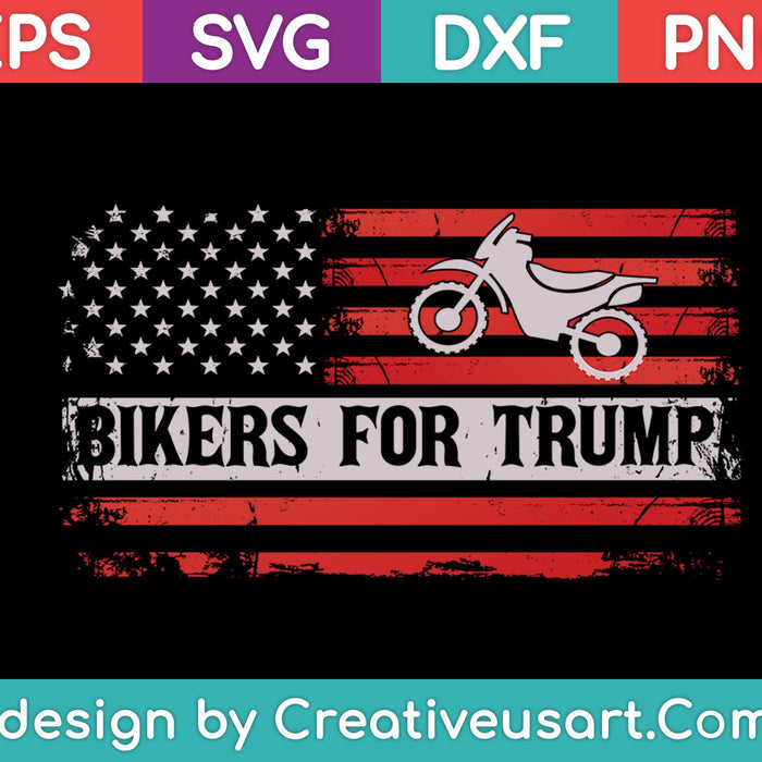 Motociclistas para Trump Flag Svg, Png Cortando archivos imprimibles