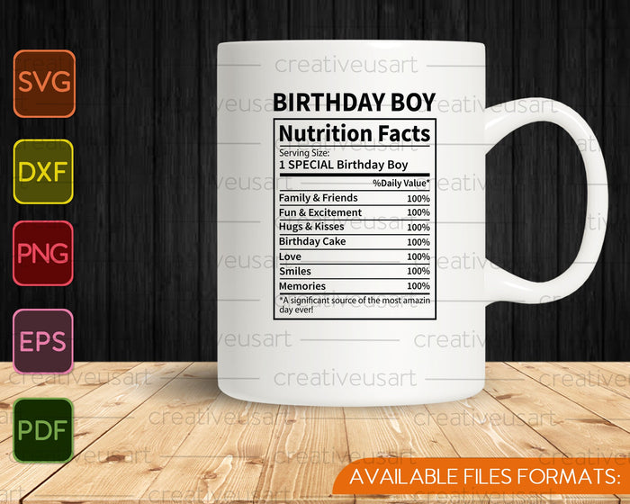 Birthday Facts, Nutrition Facts SVG PNG Cutting Printable Files