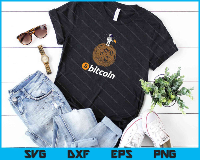 Bitcoin BTC Crypto to the Moon SVG PNG Cutting Printable Files