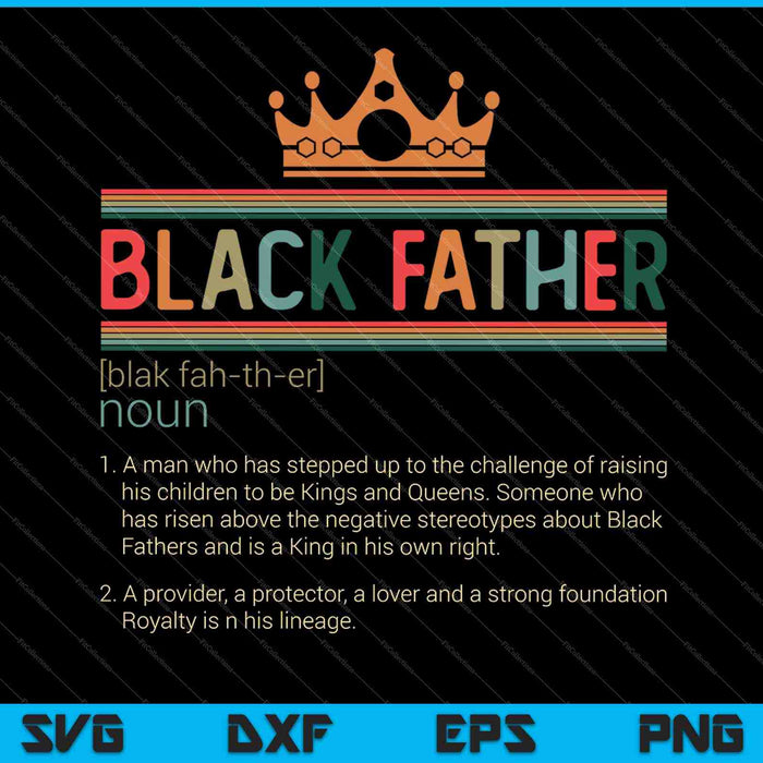 Negro Padre Sustantivo Día del Padre SVG PNG Cortar archivos imprimibles