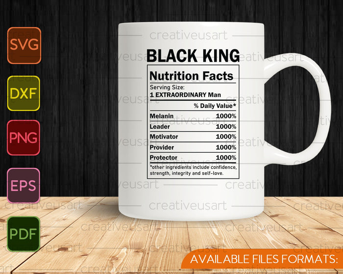 Black King Nutritional Facts SVG PNG Cutting Printable Files