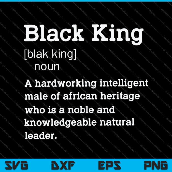 Zwarte koning definitie Afrikaanse trots Melanine opgeleide SVG PNG snijden afdrukbare bestanden