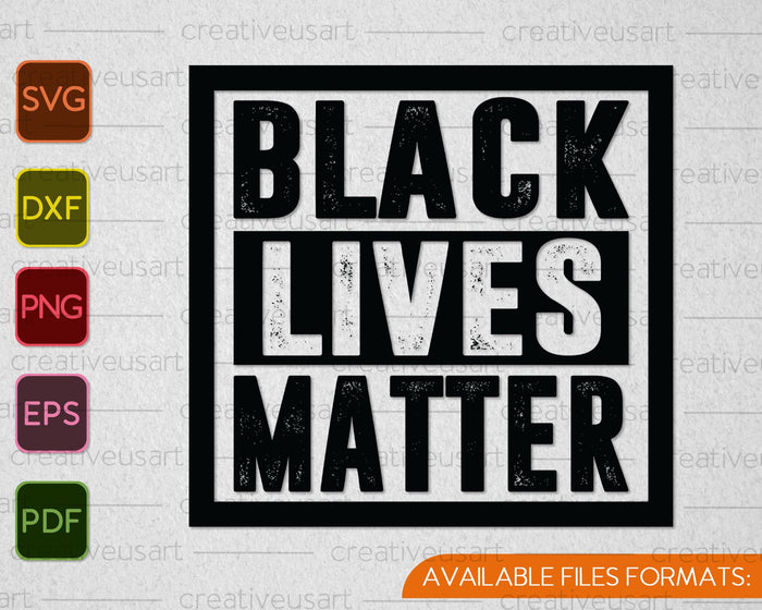 Black Lives Matter with Black Power Fist SVG PNG Cutting Printable Files