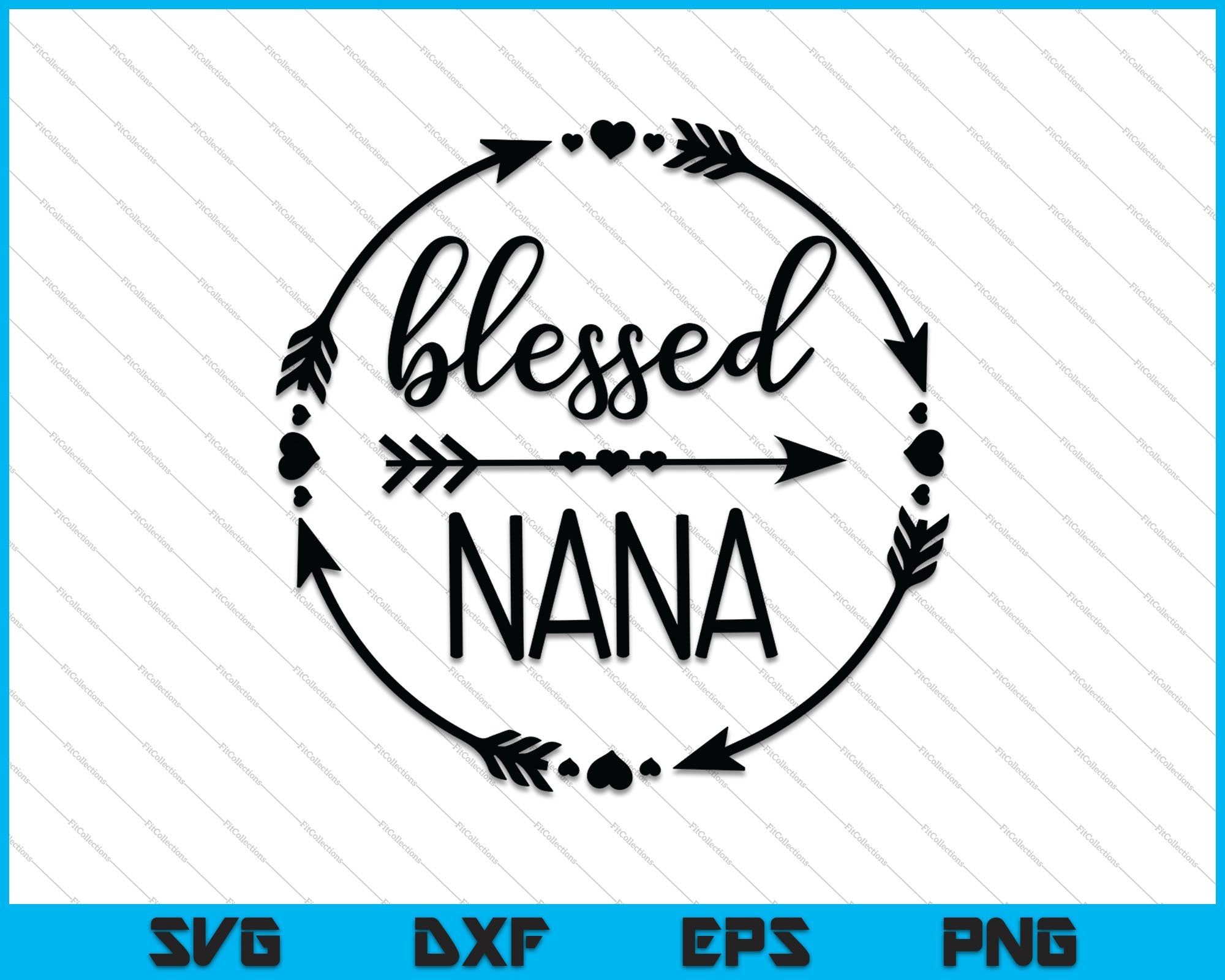 Blessed Nana SVG PNG Cutting Printable Files – creativeusarts blessed-nana-svg-png-cutting-printable-files-creativeusarts