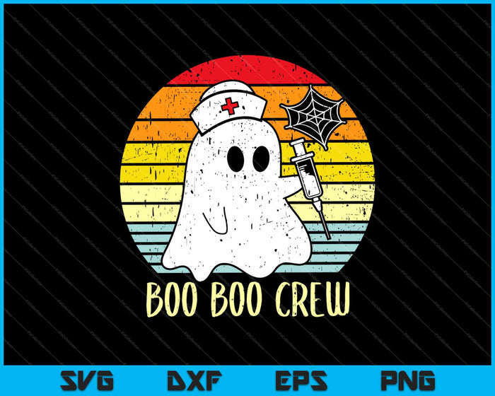 Boo Boo Crew verpleegster Halloween Shirt voor verpleegkundigen RN Ghost vrouwen SVG PNG snijden afdrukbare bestanden