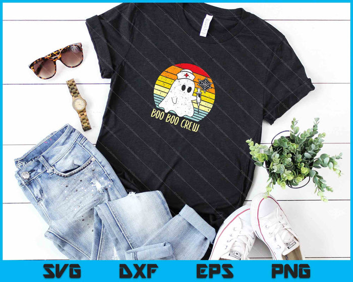 Boo Boo Crew Nurse Halloween Shirt For Nurses RN Ghost Women SVG PNG Cutting Printable Files