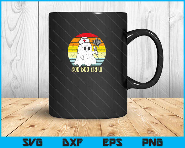 Boo Boo Crew Nurse Halloween Shirt For Nurses RN Ghost Women SVG PNG Cutting Printable Files