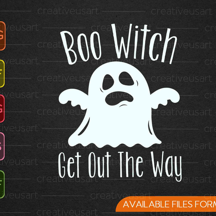Boo Witch Sal del camino SVG PNG Cortando archivos imprimibles