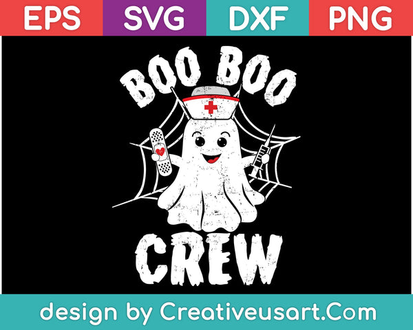 Boo Boo Crew Ghost Nurse kostuum meisjes grappige Halloween SVG PNG snijden afdrukbare bestanden