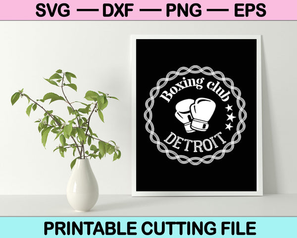 Club de Boxeo DETROIT SVG PNG Cortar archivos imprimibles