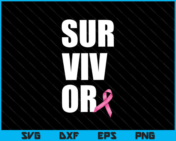 Sobreviviente para el apoyo a la conciencia SVG PNG cortando archivos imprimibles