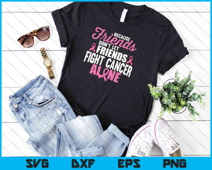 Borstkanker Survivor Shirt Ondersteuning Pink Ribbon Vrienden SVG PNG Snijden afdrukbare bestanden