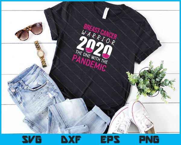 Breast Cancer Warrior 2020 Pink Ribbon degene met pandemie SVG PNG snijden afdrukbare bestanden - on a t-shirt