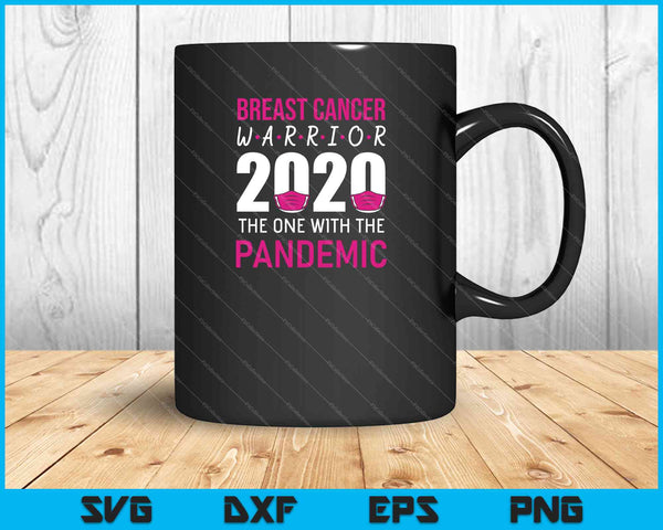 Breast Cancer Warrior 2020 Pink Ribbon degene met pandemie SVG PNG snijden afdrukbare bestanden