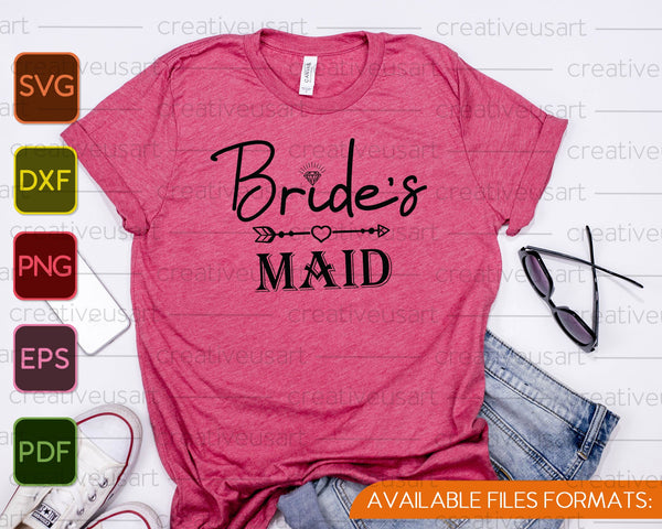 Bruidsmeisje is net getrouwd SVG PNG snijden afdrukbare bestanden - on a t-shirt