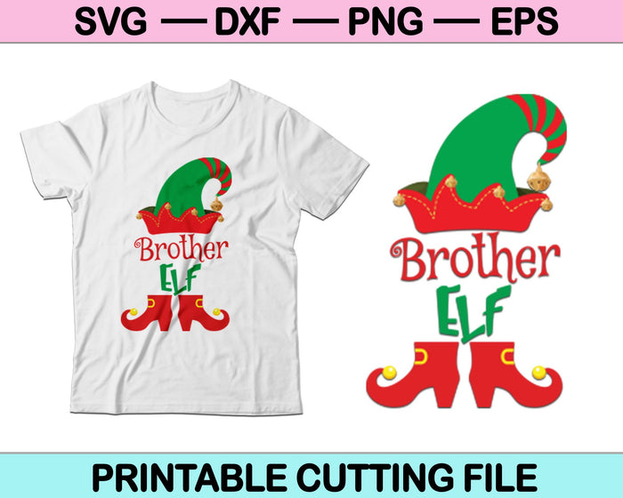 Kerst familie broer ELF SVG PNG snijden afdrukbare bestanden 