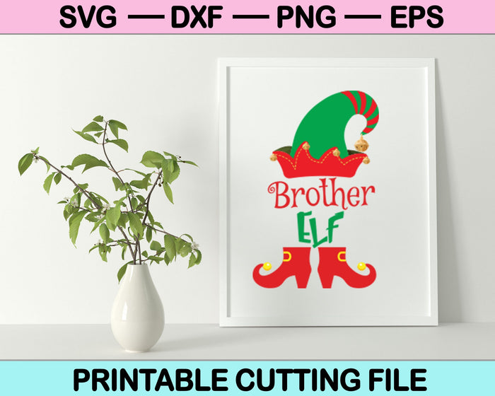 Kerst familie broer ELF SVG PNG snijden afdrukbare bestanden 