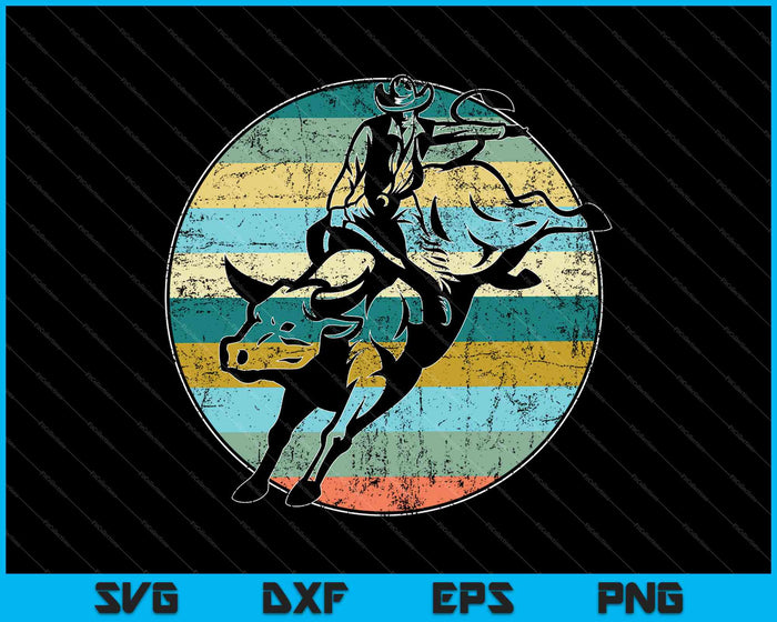 Bull Riding Cowboy Western SVG PNG Cortando archivos imprimibles