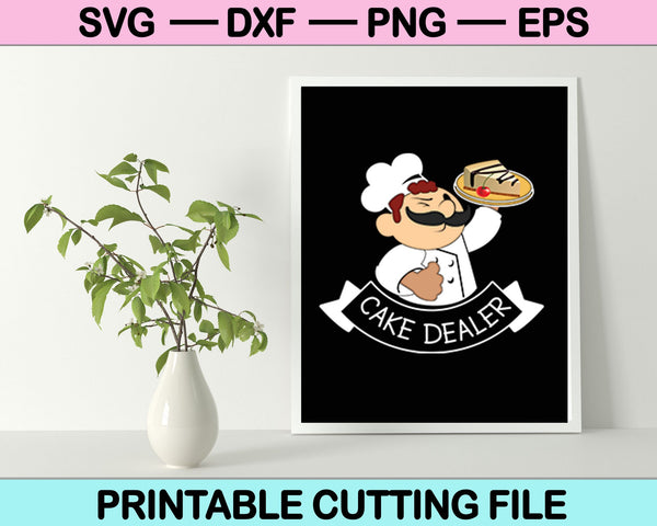 Distribuidor de pasteles cocinando SVG PNG cortando archivos imprimibles