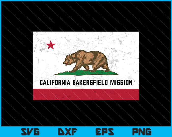 Californië Bakersfield missie SVG PNG snijden afdrukbare bestanden