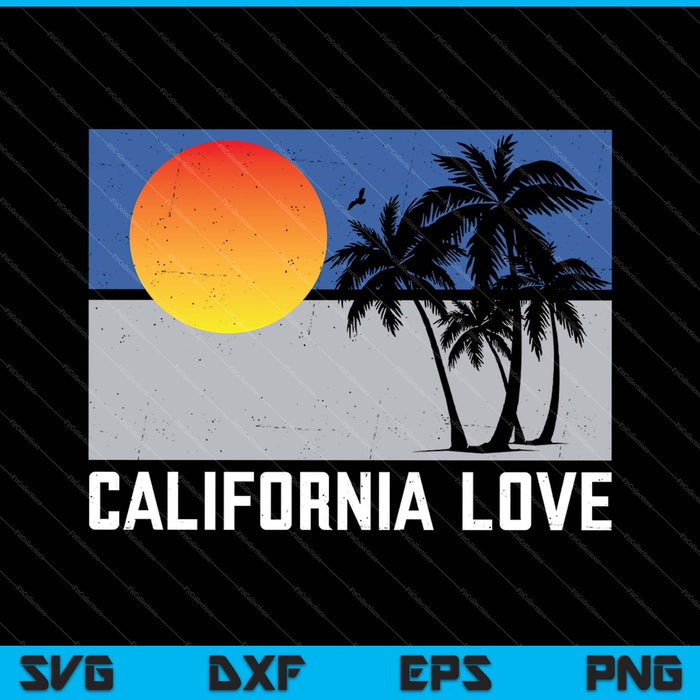 Californië liefde SVG PNG snijden afdrukbare bestanden