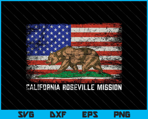 Californië Roseville missie SVG PNG snijden afdrukbare bestanden