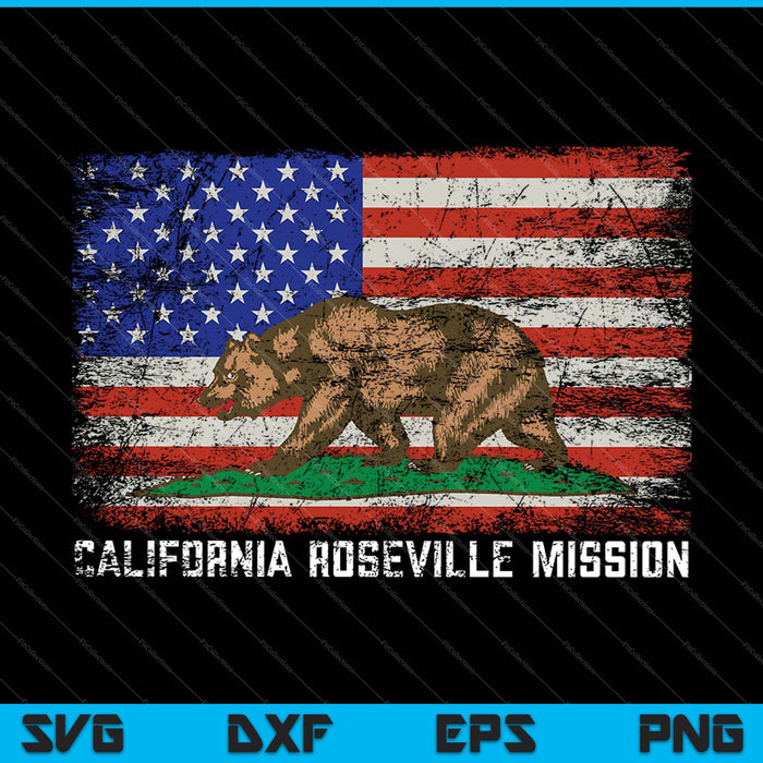 Californië Roseville missie SVG PNG snijden afdrukbare bestanden