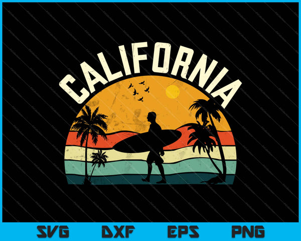 Californië zomer en surfen SVG PNG snijden afdrukbare bestanden