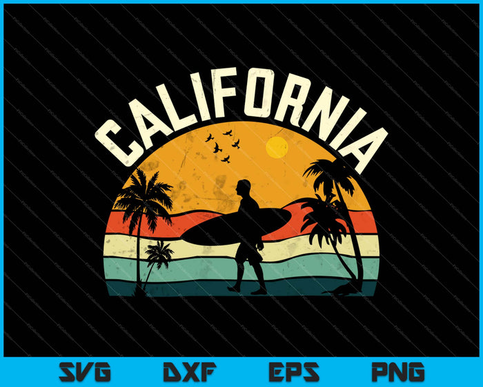 California Summer And Surfing SVG PNG Cutting Printable Files