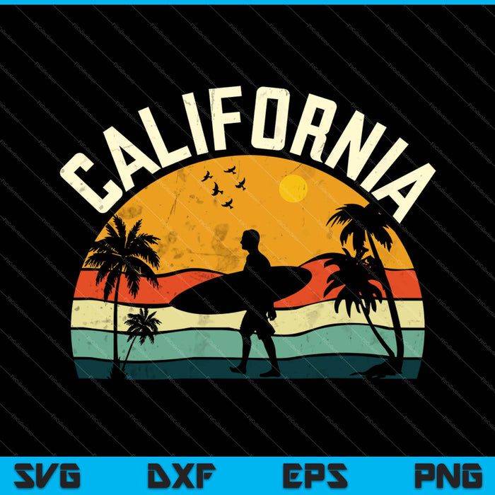 California Summer And Surfing SVG PNG Cutting Printable Files