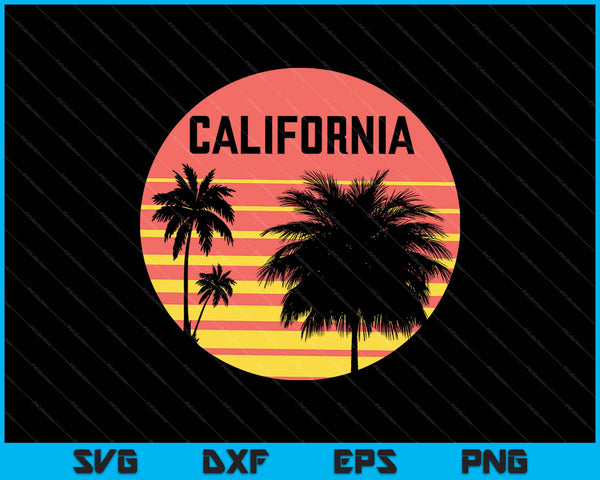 California Summer Beach Palm Trees SVG PNG Cutting Printable Files