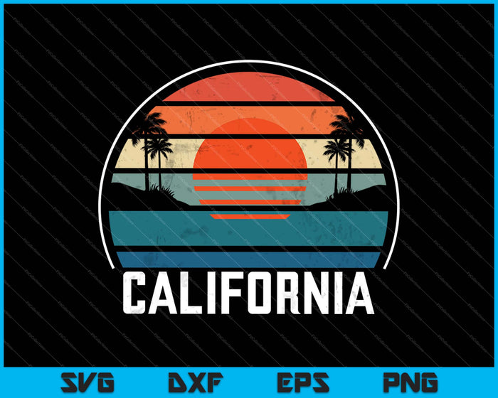 California Summer Beach Palmeras SVG PNG Cortar archivos imprimibles