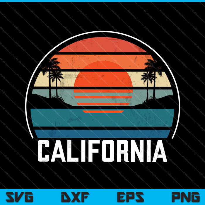 California Summer Beach Palmeras SVG PNG Cortar archivos imprimibles