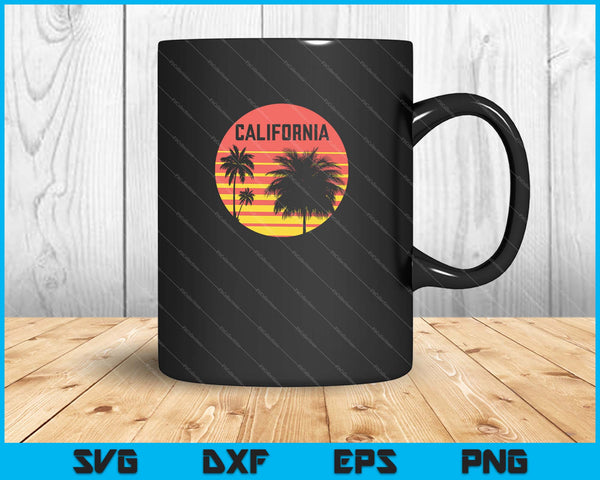 California Summer Beach Palm Trees SVG PNG Cutting Printable Files